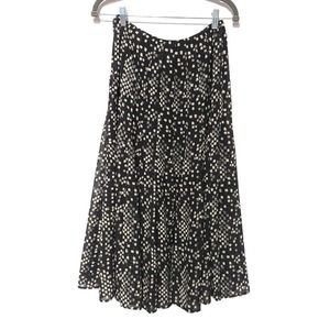 Jones New York Ruffle Midi Skirt Monochrome Black and White